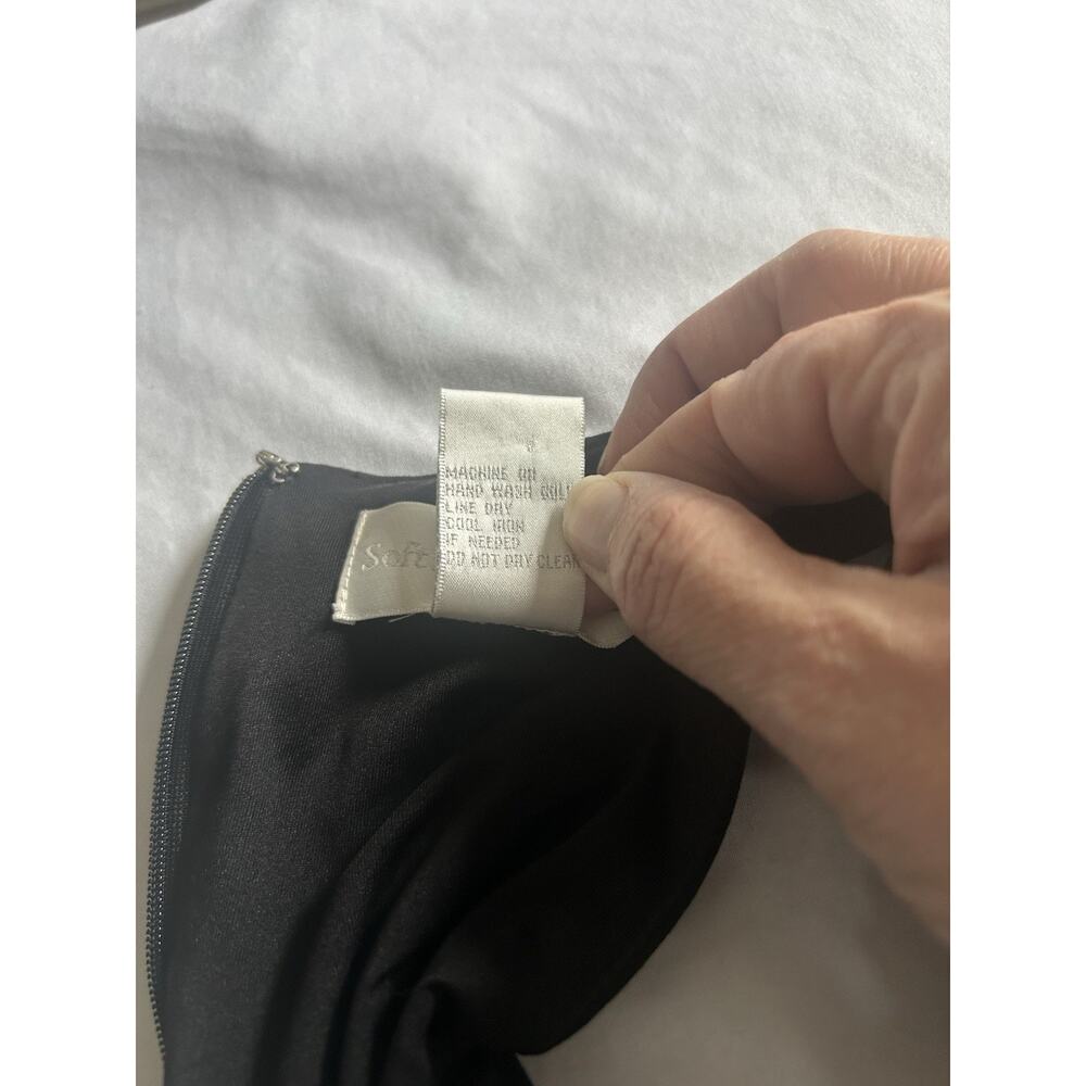 Soft Surroundings Beaded Ruched Jersey Maxi Dress Womens Size 8 Black Classic - Picture 5 of 8